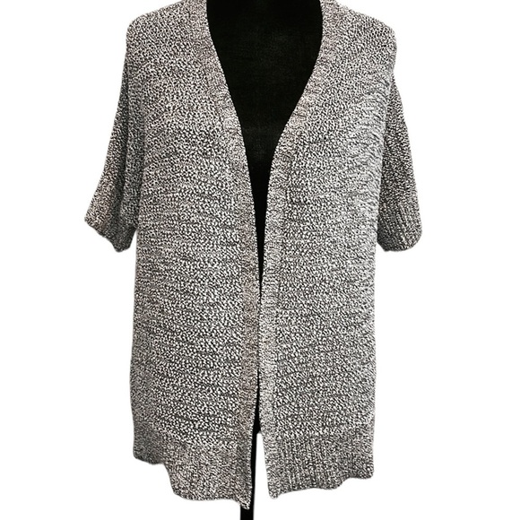 Tahari Knit Short Sleeve Open Front Cardigan Women's Size Large - Picture 1 of 8
